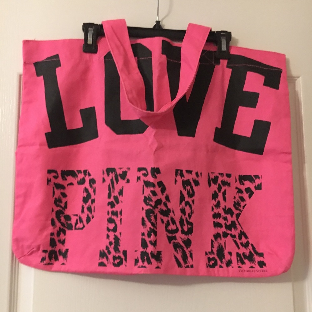 VS Pink hot pink tote bag